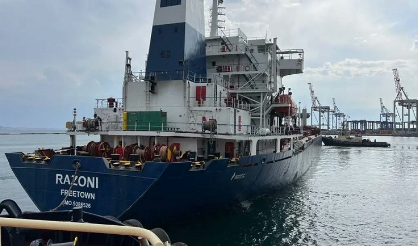 रुस–युक्रेन सम्झौता अन्तर्गत अन्न बोकेको पहिलो जहाज बन्दरगाहबाट निस्कियो