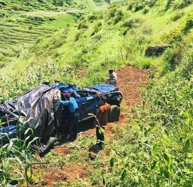 रुकुम पूर्वमा प्रहरीको गाडी दुर्घटना, दुई डीएसपीसहित ५ जना घाइते