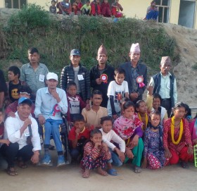 भगवती सिर्जनशील बालक्वलबद्वारा आयाेजित सास्कृतिक तथा शुभकामना आदान प्रदान