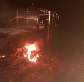 गुडिरहेको भ्यानमा आगलागी