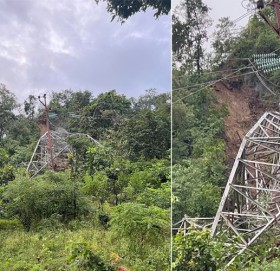 पहिरोले लमही–घोराही प्रसारण लाइनको टावर ढाल्यो
