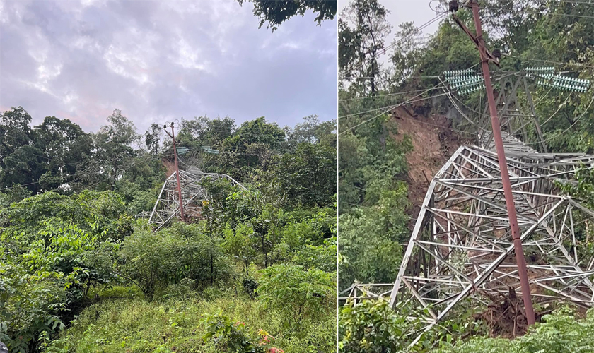 पहिरोले लमही–घोराही प्रसारण लाइनको टावर ढाल्यो