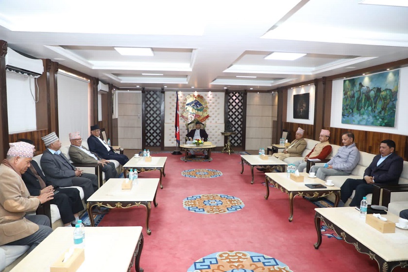 बालुवाटारमा गठबन्धन दलको बैठक सुरु