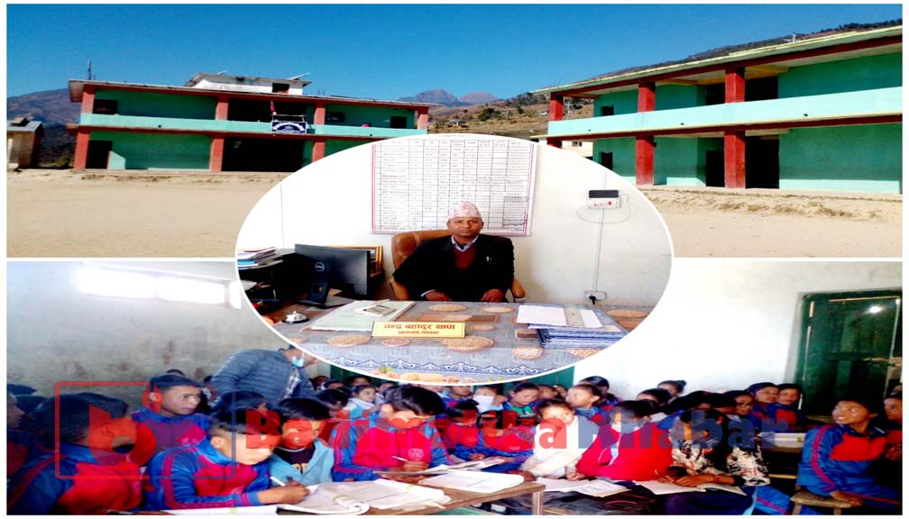 बिद्यालयमा भवनको समस्या : बहु कक्षाद्धारा पढाइ हुदै