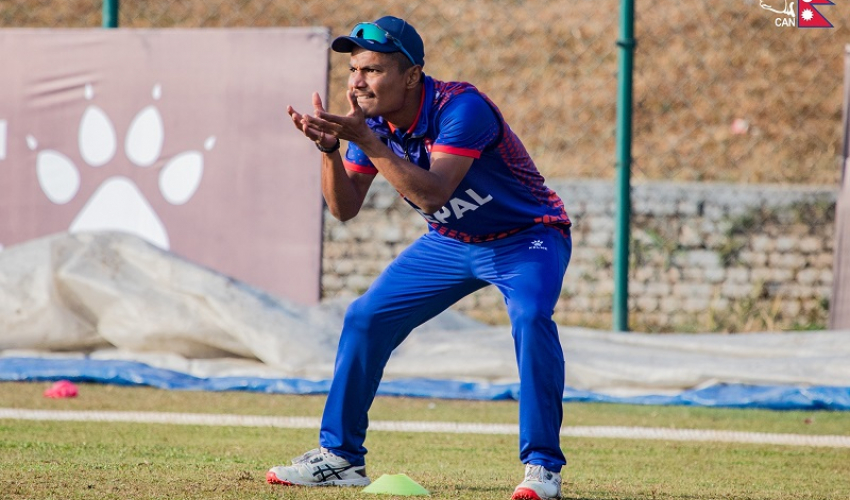 विश्व कप लिग–२ क्रिकेट शृङ्खलाः नेपाल र नामिबियाको खेल सुरु, नेपालले फिल्डिङ गर्दै