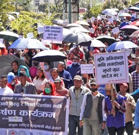 काठमाडौंमा मेयर बालेन साहविरुद्ध प्रर्दशन