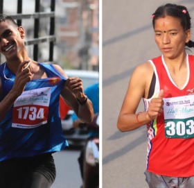 मुकेश र राजपुरालाई कान्तिपुर हाफ म्याराथनको उपाधि