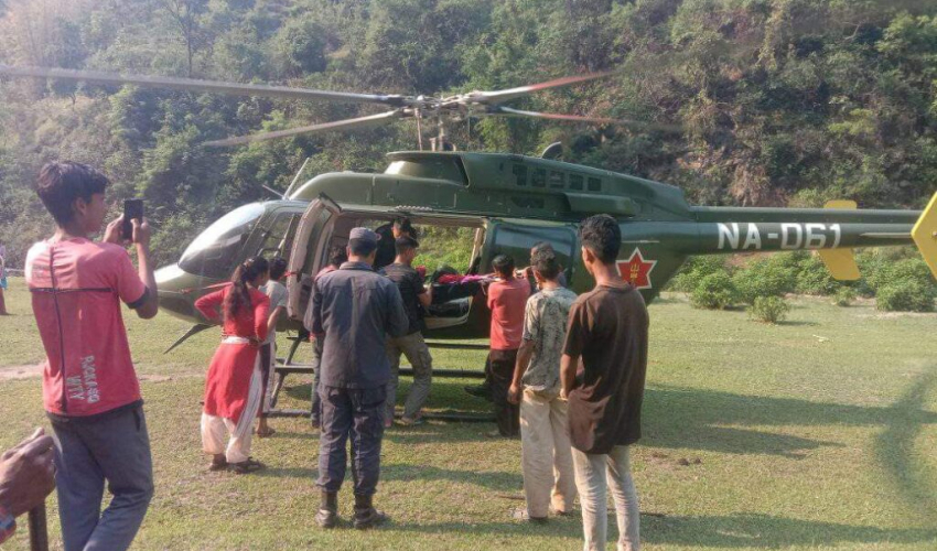 दार्चुलामा हेलिकप्टरमार्फत सुत्केरीको उद्धार