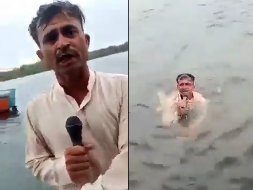 समुद्रको गहिराई बताउन पानीमै हाम फाले पत्रकारले