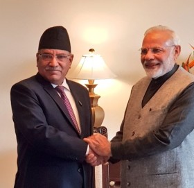 प्रधानमन्त्री प्रचण्ड र मोदीबीच भेटवार्ता हुँदै, आजै संयुक्त बैठक