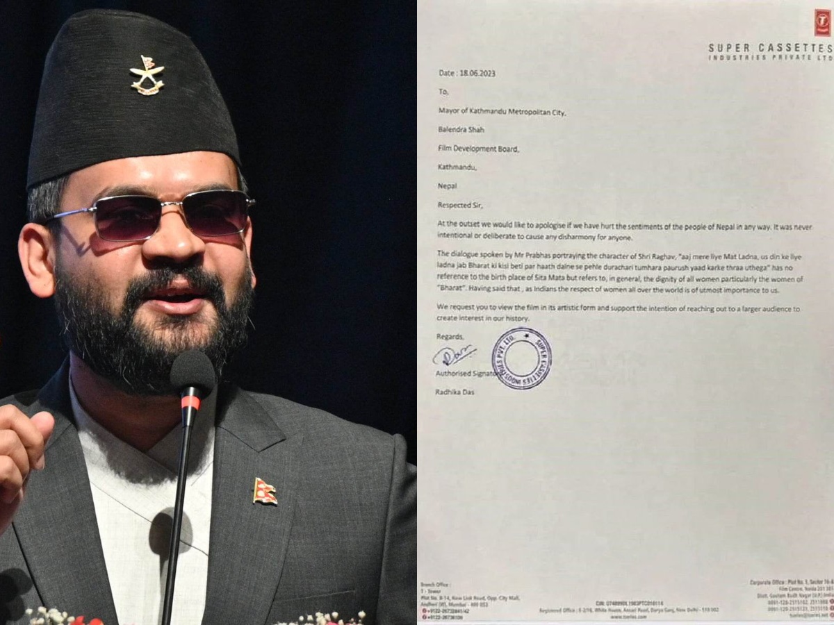 आदिपुरुष विवादमा माफी माग्दै भारतीय कम्पनीले बालेनलाई पठायाे पत्र