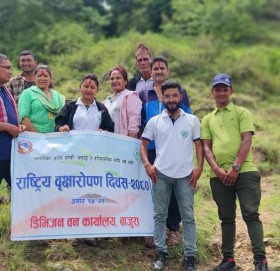 राष्ट्रिय वृक्षारोपण दिवस सप्ताह: बाजुरामा पनि  वृक्षारोपण गरि मनाइदै