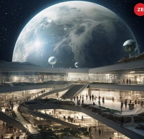 चन्द्रमाको सपिङ मलमा कसरी गरिन्छ किनमेल ? एआईले बनायो यस्ता तस्वीर