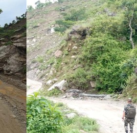 साँफे–मार्तडी सडक खण्डको बल्धे क्षेत्रमा सेनाद्धारा अनुगमन