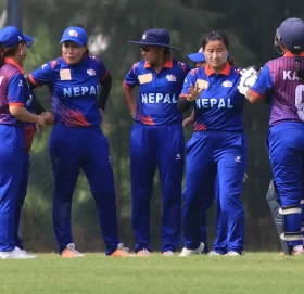 क्रिकेट महिला टी–२० सिरिजको उपाधि नेपाललाई, पानी नरोकिएपछि डीएलएस मेथडबाट नेपाल १३ रनले विजयी