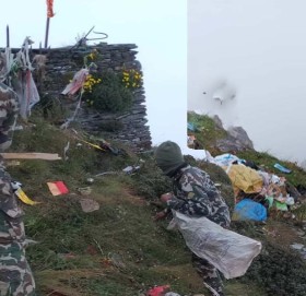 तिर्थमेला सम्पन्नपछि नेपाली सेनाद्धारा बडिमालिका र त्रिबेणी पाटन क्षेत्रकाे सरसफाई