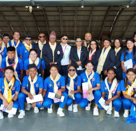 नेपाली महिला फुटबल टोली चीन प्रस्थान