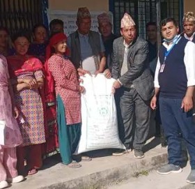 खप्तड छेडेदह ७ मा असिनापानीबाट पिडित कृषकलाई गहुँको बीउ वितरण