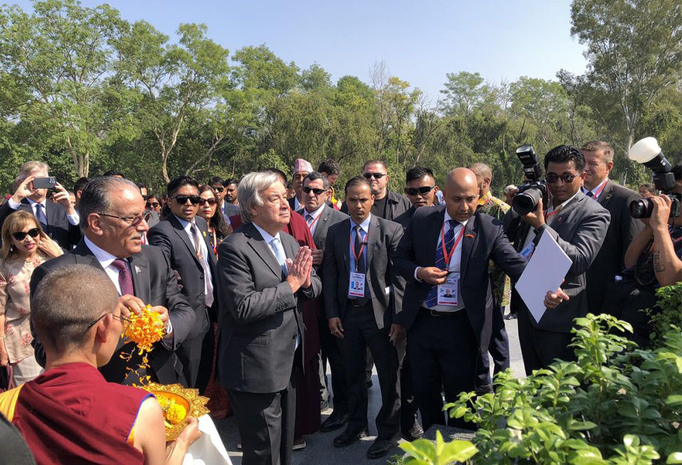 संयुक्त राष्ट्रसंघका महासचिव गुटेरेस लुम्बिनी आइपुगे