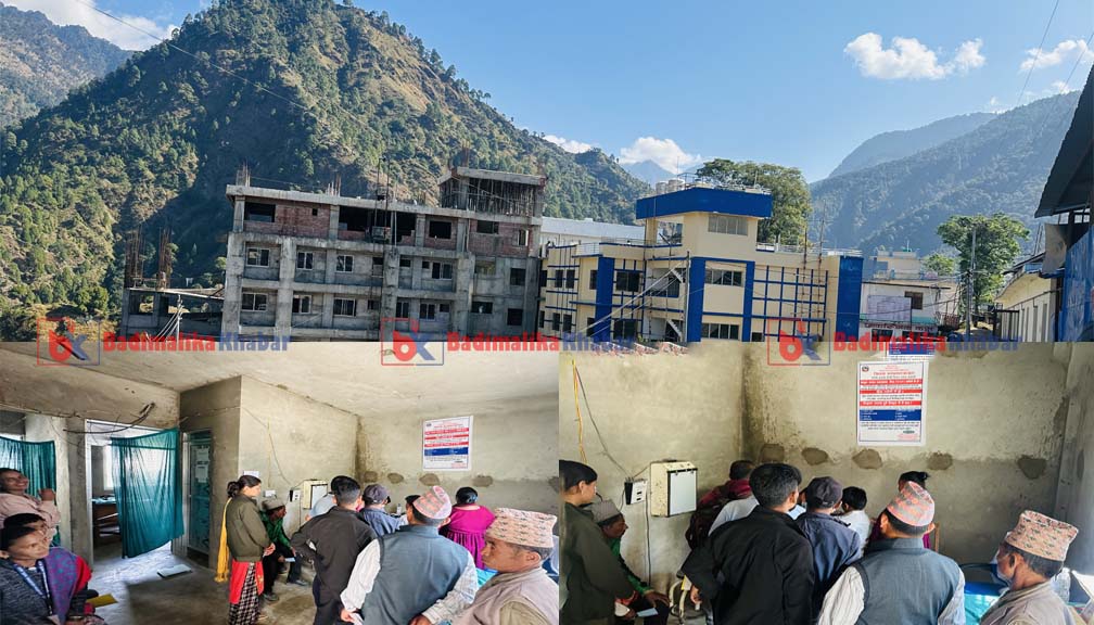 निर्माण कार्य समय अवधी सकिएको २ बर्ष वितिसक्दा पनि अस्पताल बाजुराको भवन अधुरै