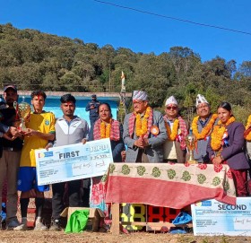 पाँचौ छेडेदह कपकाे उपाधी त्रिवेणी फुटबल क्लबलाई