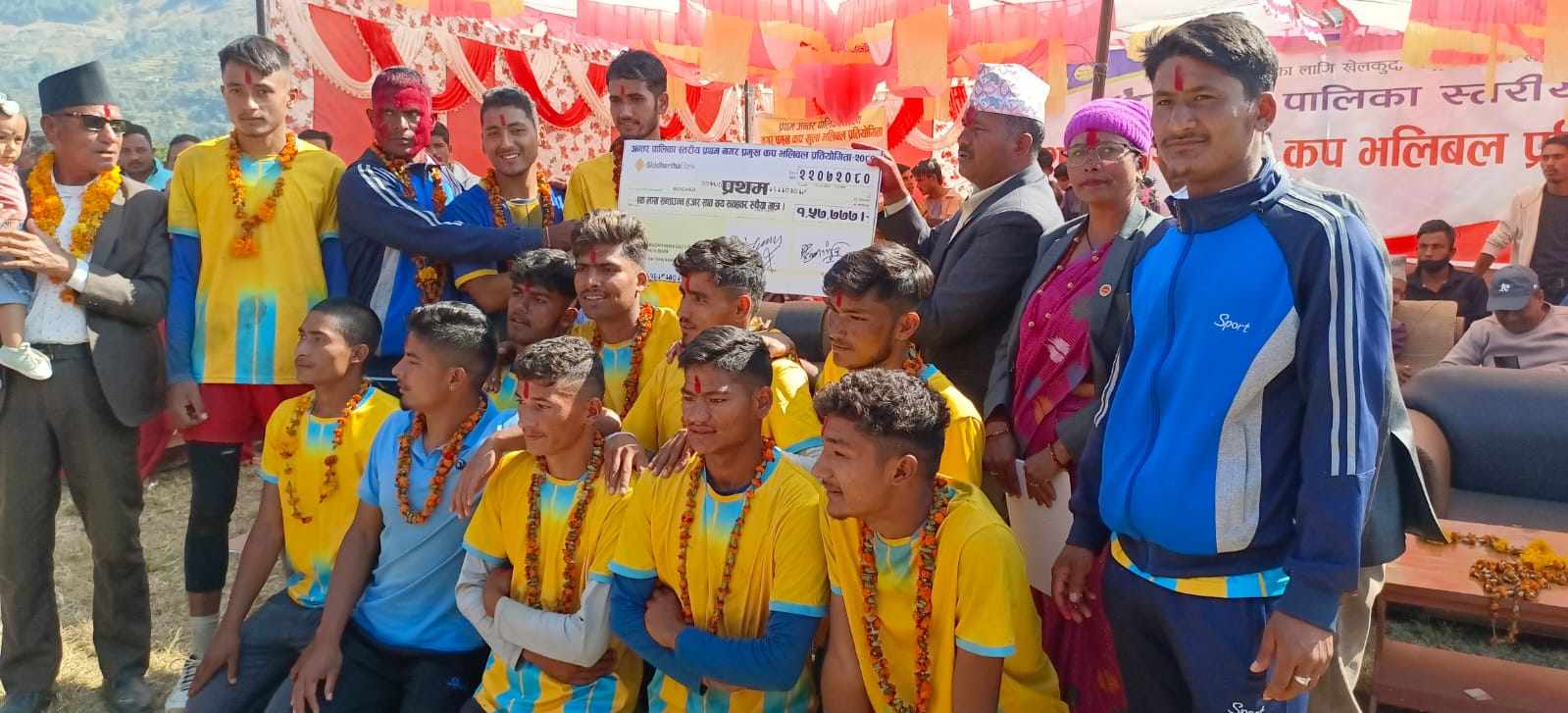 बुढिगंगा प्रथम मेयर कप भलिवलको उपाधि मेल्लेख गाउँपालिकालाइ