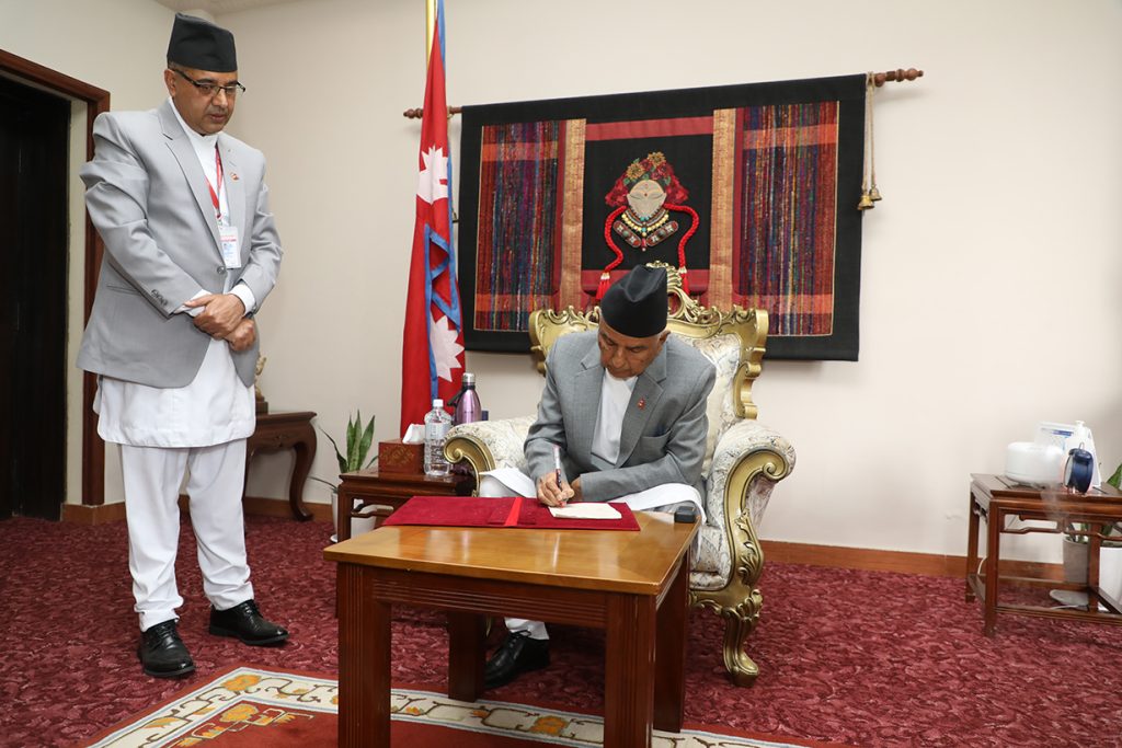 राष्ट्रपति पौडेलद्वारा आर्थिक कार्यविधि तथा वित्तीय उत्तरदायित्व अध्यादेश जारी