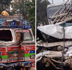 बारामा ट्रक र जीप ठोक्किँदा २ जनाको मृत्यु, ४ जना घाइते