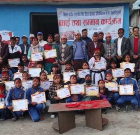 राष्ट्रपति रनिङ शिल्डका पदक विजेतालाई बुढीनन्दाले गर्यो सम्मान