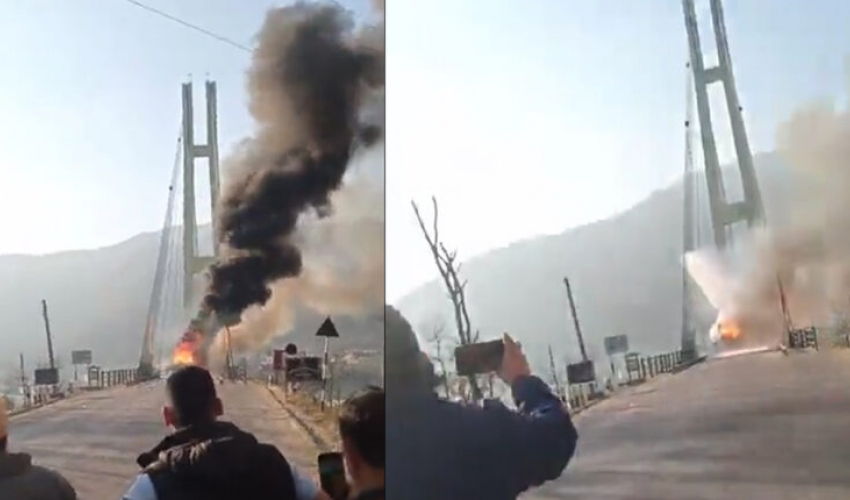 आगलागीपछि कर्णाली पुलको अवस्था अध्ययन हुँदै, बुधबारसम्म प्रतिवेदन आउने