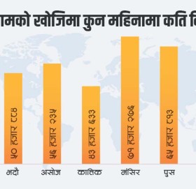 काम खोज्दै फागुनमा विदेशिए साढे ६५ हजार नेपाली