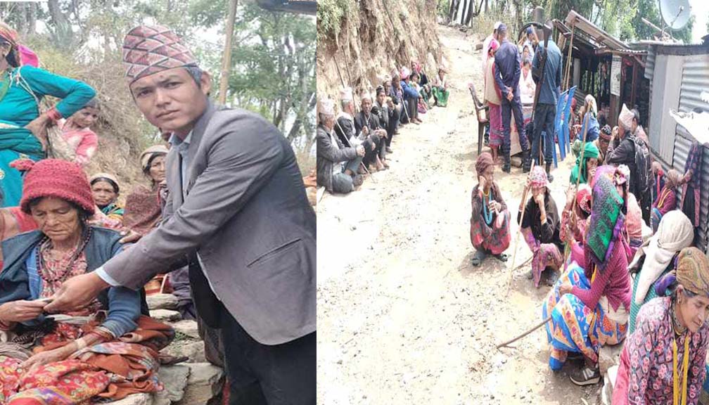 खप्तड छेडेदह ३ ले गाउँमै पुगेर सामाजिक सुरक्षा भत्ता वितरण