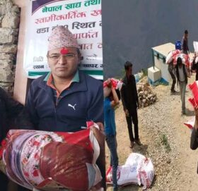 बाजुराको अति दुर्गम गाउँ मुक्तिकोटमा चामल बिक्री वितरण सुरु