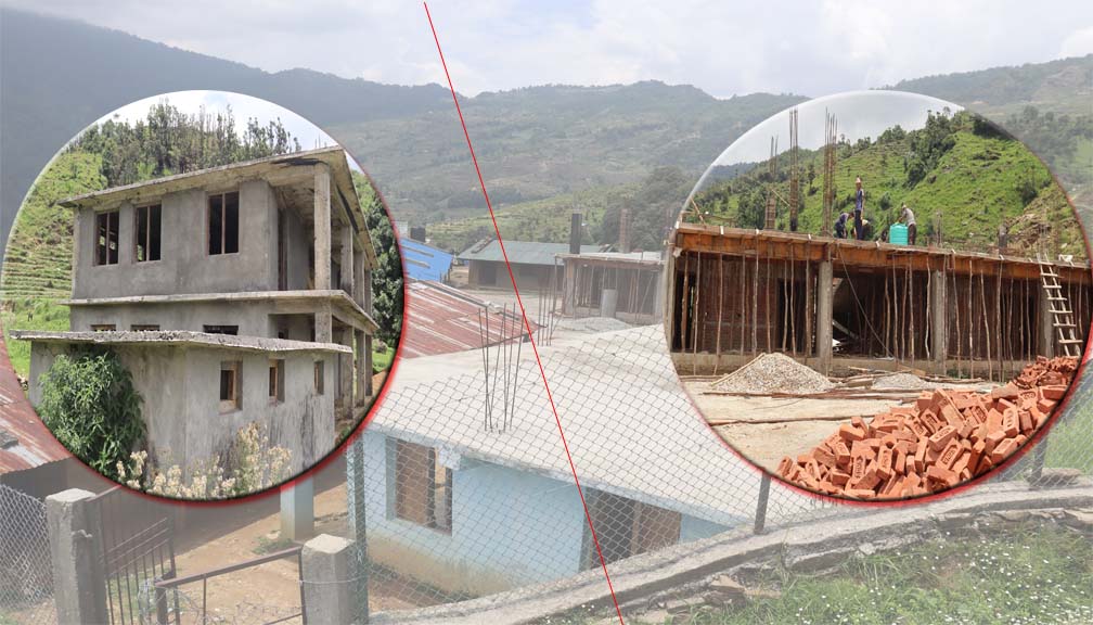 देवस्थली माविको दुर्दशाः ९ बर्षदेखि भवन अलपत्र, भुकम्पले चिराचिरा पारेको जीर्ण भवनमा पठनपाठन