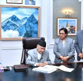 प्रधानमन्त्री ओलीद्वारा पदभार ग्रहण