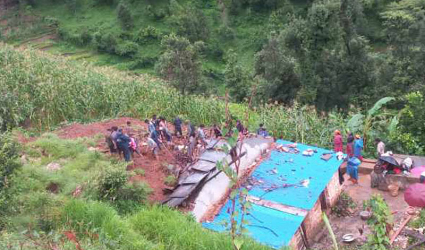 बझाङमा पहिरोमा परी बेपत्ता भएका चारै जनाको शव फेला