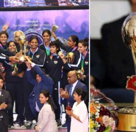 भलिबल उपाधि विजेता भारतलाई चुच्चे नक्सासहितको ट्रफी