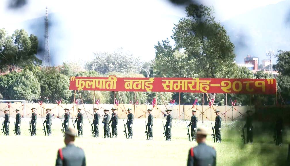 सेनाको सहभागितामा टुँडिखेलमा फूलपाती बढाइँ