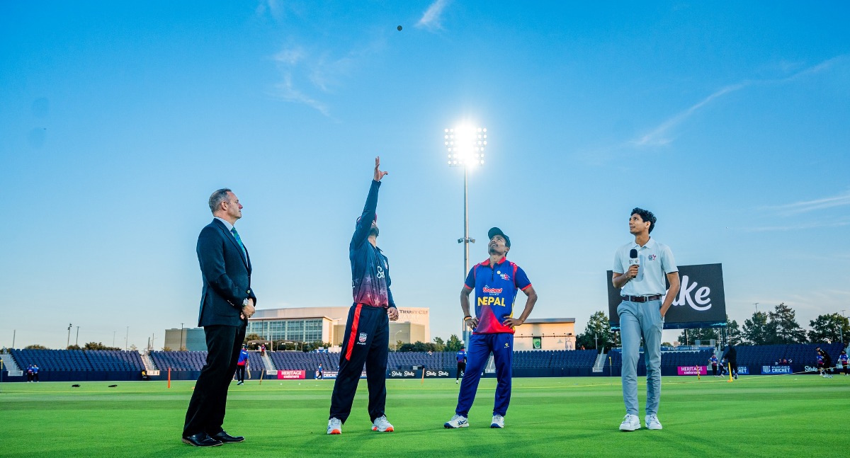 अमेरिकाविरुद्ध ब्याटिङ गर्दै नेपाल