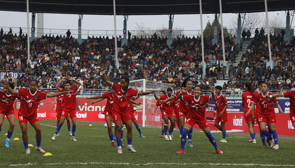 अन्तर्राष्ट्रिय महिला फुटबल : नेपाल र म्यानमारबीचको खेल सुरु