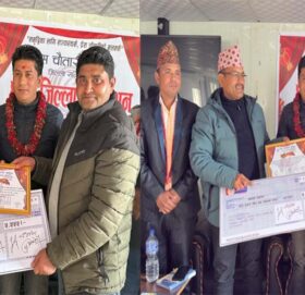 प्रेस चौतारी नेपाल बाजुराद्धारा पत्रकार पाध्याय र चदारा सम्मानित