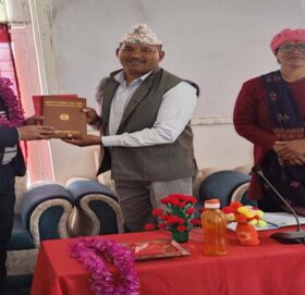 बुढीगंगा नगरपालिकाद्धारा प्रमुख प्रशासकीय अधिकृत जोशीलाई स्वागत