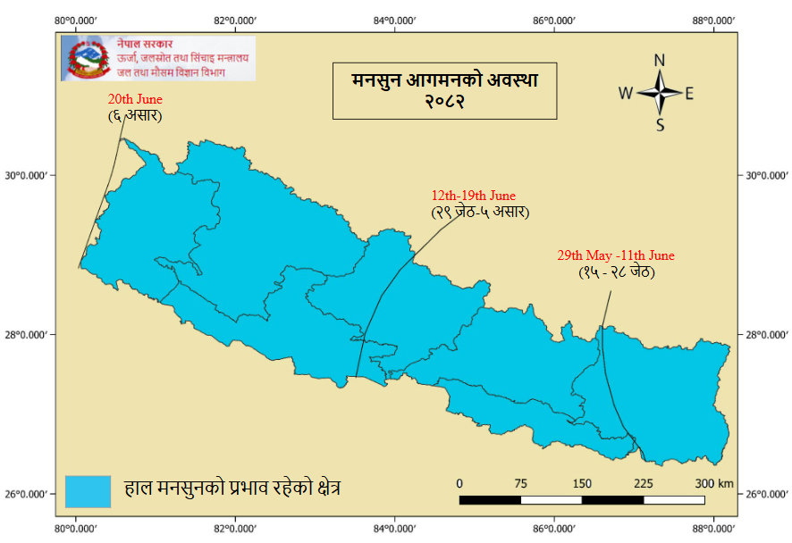 २३ औं दिनमा देशभर फैलियो मनसुन