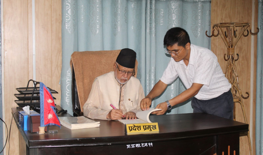 सुदूरपश्चिम प्रदेश स्थानीय सेवा सम्बन्धी विधेयक प्रदेश प्रमुखबाट प्रमाणीकरण