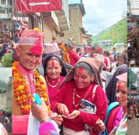 नागपञ्चमीमा जुम्लाको सरकारी टोलीको बडिमालिका भगवती पूजा यात्रा