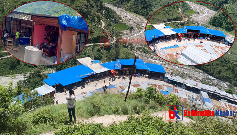 आगलागीबाट ध्वस्त भएकोे बाम्का बजार पुनर्निर्माण (तस्वीरहरु)
