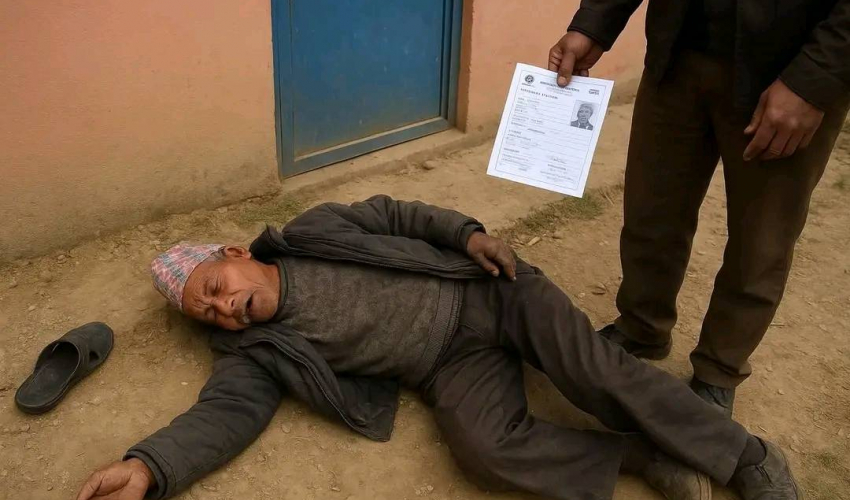 अछाममा राष्ट्रिय परिचयपत्र बनाउन हिडेका वृद्धको ढलेर मृत्यु