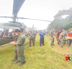 बडीमालिकामा ज्यान गुमाएका दुवै जनाको शव नेपाली सेनाको हेलिकप्टरद्धारा सुर्खेत लगियो