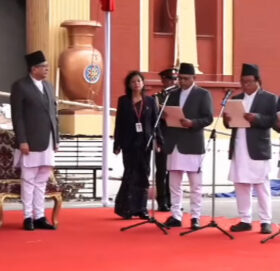 नवनियुक्त चार मन्त्रीहरूले लिए सपथ