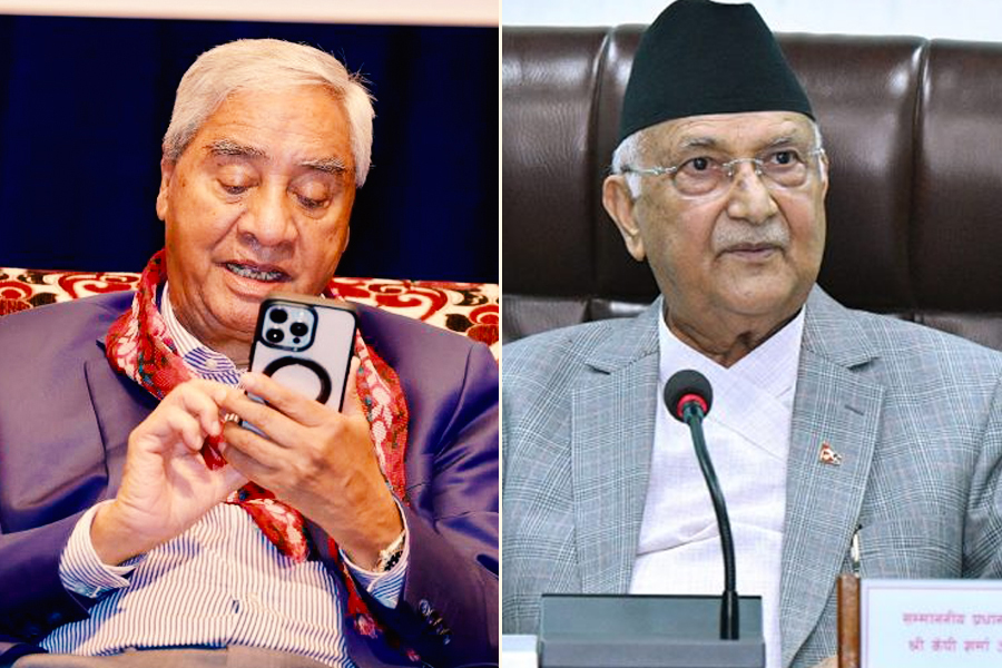 मन्त्रिपरिषद बैठक बसिरहेको बेला ओलीलाई देउवाको फोन